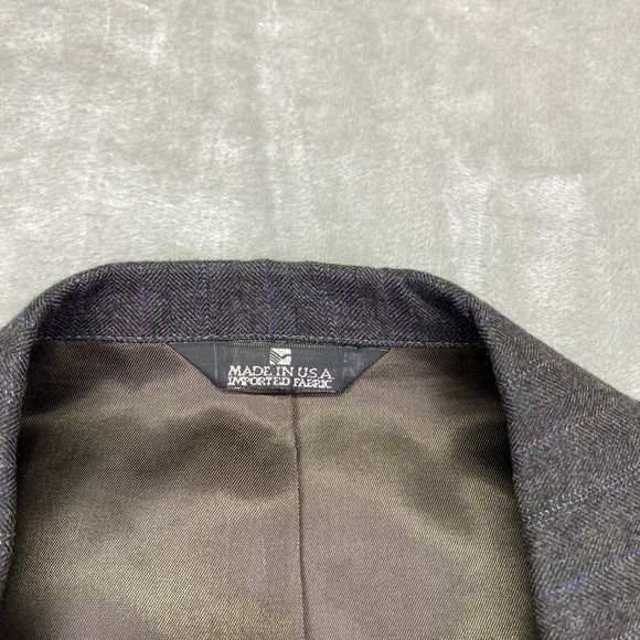 Patrick James Lords of London Gray Herringbone Wool Blazer Mens Sport Coat USA - Picture 5 of 11